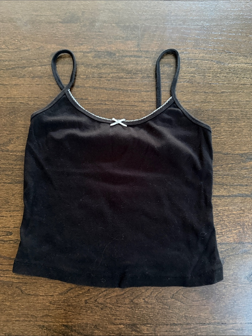 Garage Women’s Black Camisole Tank Top with Bow Size Medium
